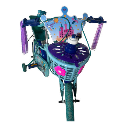 Bicicleta Niña Gw Princess Story R 16 Ruedas Apoyo 4-7 Años Azul/aguamarina