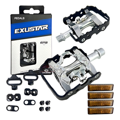 Pedales Exustar Pm812 Mtb Doble Propósito  Plateado
