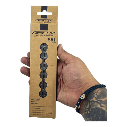Pacha Cassette 8 Velocidades Gw 11-42 + Cadena Gw S51 Mtb Gris 11 42