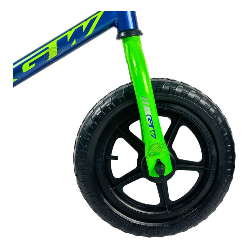 Bicicleta Bmx Niño Rin 12 Gw Fireman Azul Verde Auxiliares