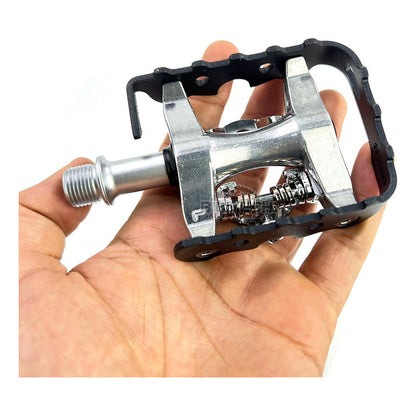 Pedales Mtb Exustar Doble Proposito Spd Plateado
