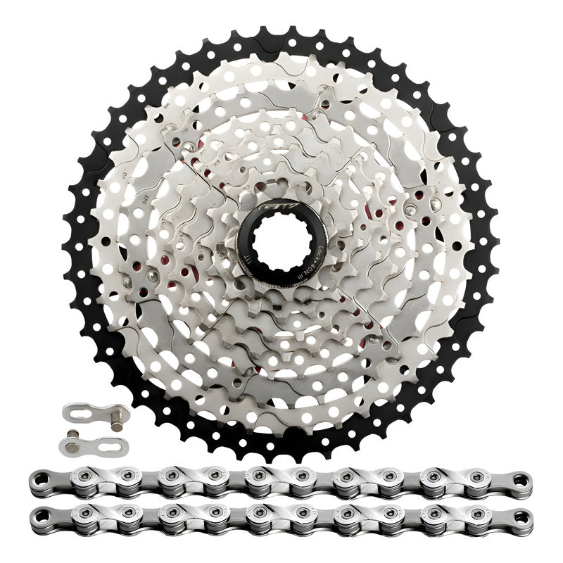 Pacha Cassette 9 Velocidades Gw 11-46 Mtb + Cadena Kmc X9 11 46 Gris
