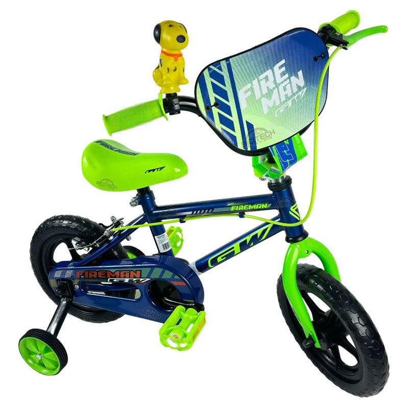 Bicicleta Bmx Niño Niña Rin 12 Gw Fireman Ruedas Auxiliares