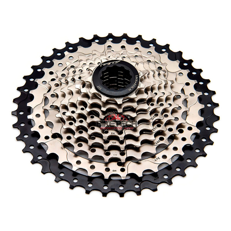 Pacha Piñonera Gw Hr9 11/42 9v 11-42 Dientes Cromado Acero Inoxidable Compatible Shimano