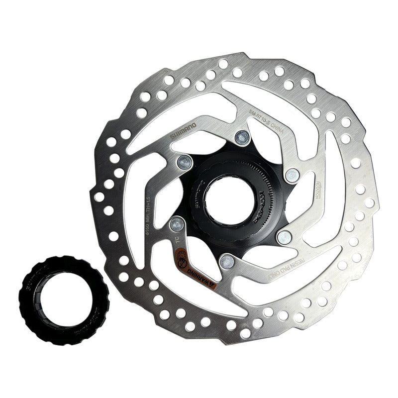 2 Discos Rotores Shimano Rt-10 Centerlock 160mm / 180mm Plateado