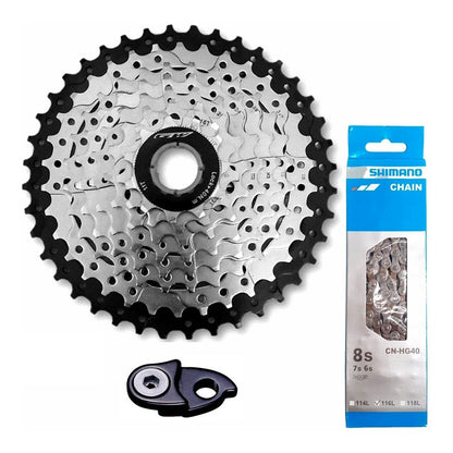 Combo Pacha Cassette Gw 8 V 11-42 + Cadenilla Shimano Hg40