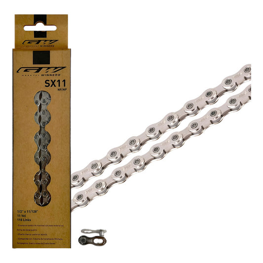 Cadenilla 11 Velocidades Gw Sx11 Compatible Shimano Plateado