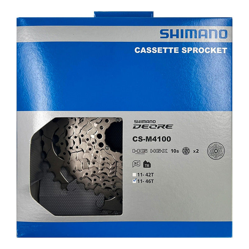 Cassette Shimano Deore Cs M4100 11/46d, 10 V/1 X 10 V, Color Plateado, Número Máximo De Dientes 46, Número Mínimo De Dientes 11