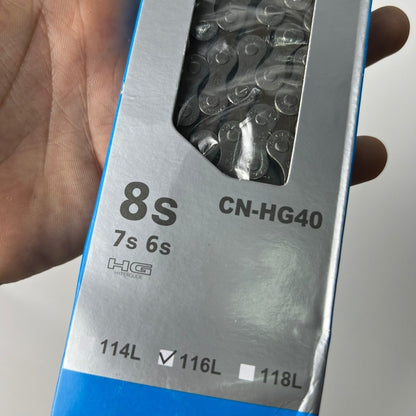 Cadenilla Shimano Hg40 8v Cadena Bicicleta Ruta Y Montaña Metal