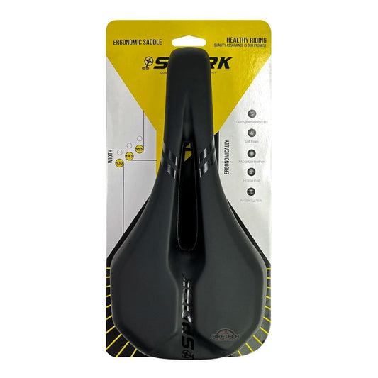 Sillín Para Bicicleta Spark Confort Pro 155 Extra Acolchado Negro 27.5 Cm 15.5 Cm