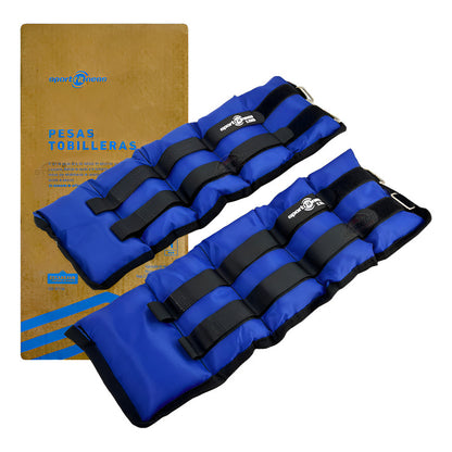 Kit 2 Pesas Tobilleras 2.25kg C/u Sportfitness Graduables Azul
