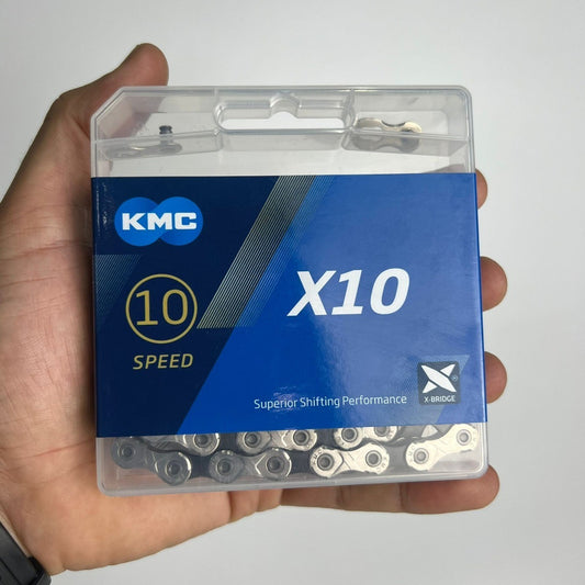 Cadenilla 10v Mtb Ruta Kmc X10 Cadena 10 Velocidades Plateado/negro