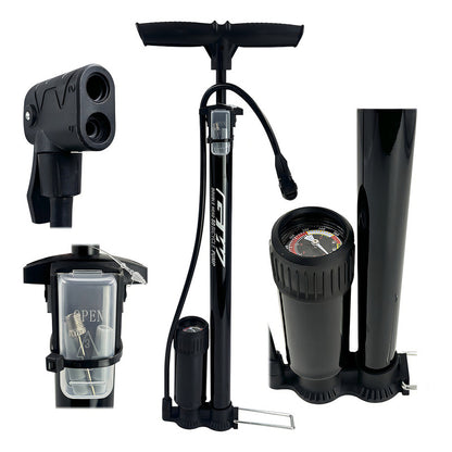 Inflador Bomba De Piso Gw Manómetro 160 Psi Doble Válvula Ruta Mtb