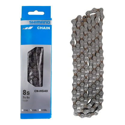 Cadena De Bicicleta Shimano Hg40 8v 116 Eslabones Quick Link