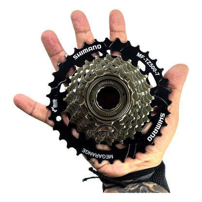 Pacha 7 Velocidades Shimano Megarange 14 34 Rosca Protector Marrón 14 34