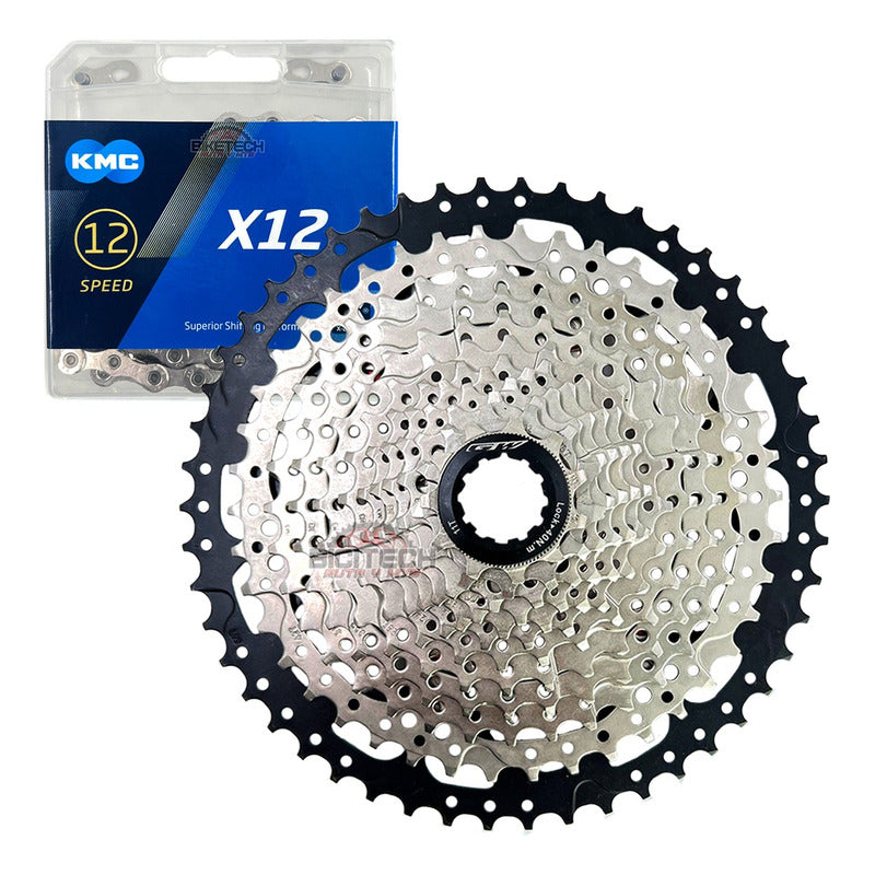 Pacha Gw 12v 11-50 + Cadena Kmc X12 Compatible Shimano Sram Gris 11 50