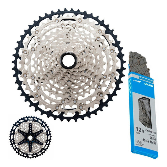Cadena Shimano 12v M7100 Mtb + Pacha Slx 10-51 Micro Spline