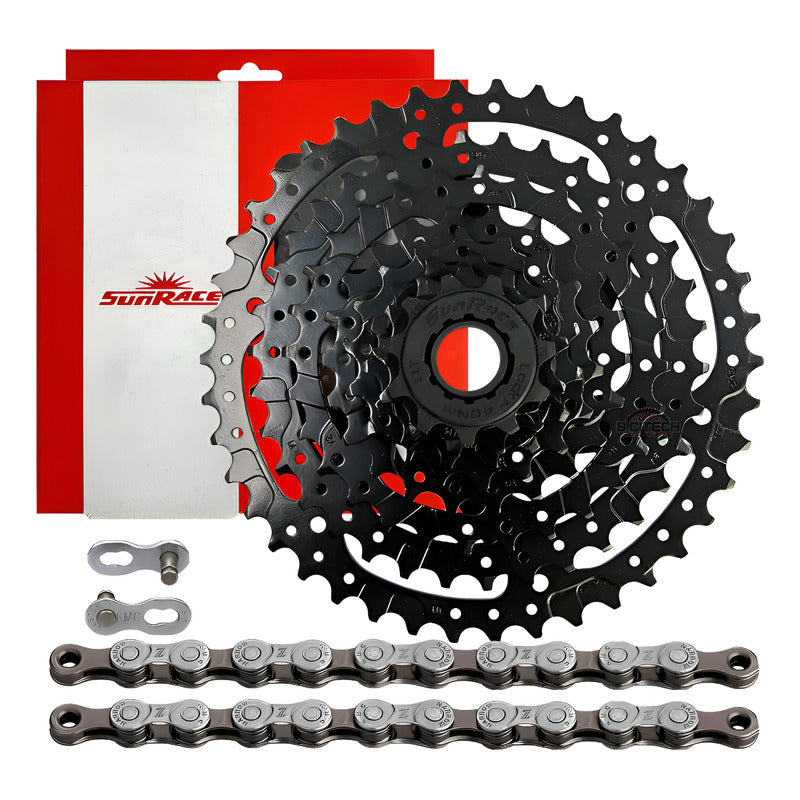 Pacha 8 Velocidades Sunrace M680. 11-42 + Cadena Kmc Z8 Mtb Negro 11 42