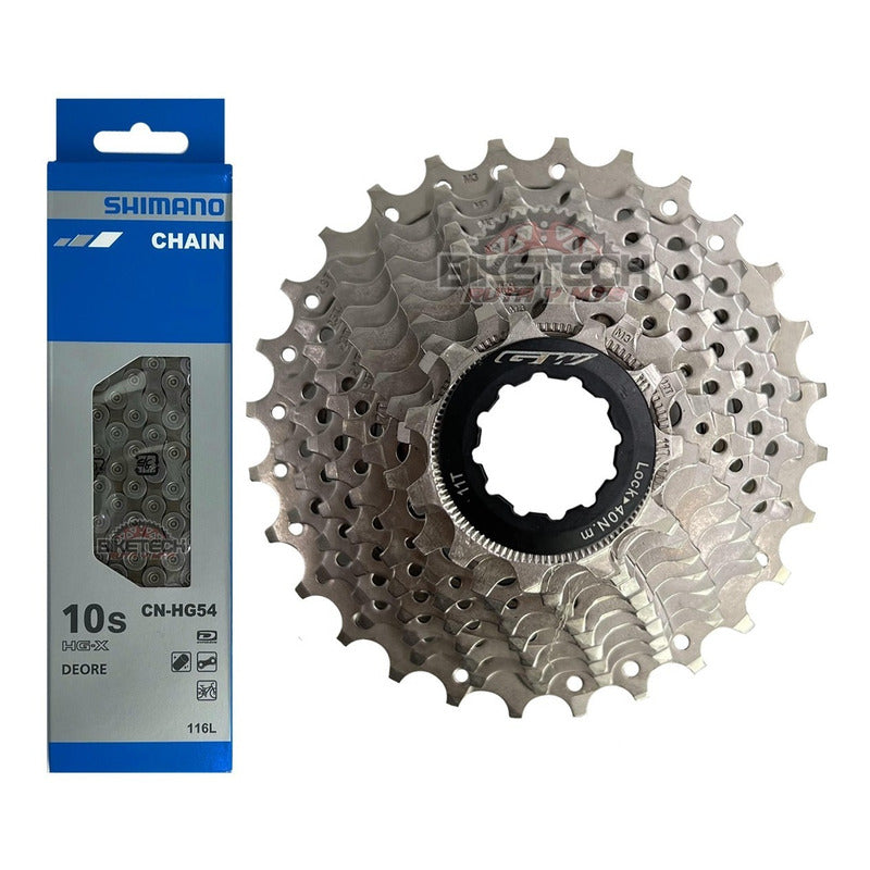 Pacha Gw 10v Bicicleta Ruta 11-28 Cadenilla Shimano 10v Hg54 Negro 11 40