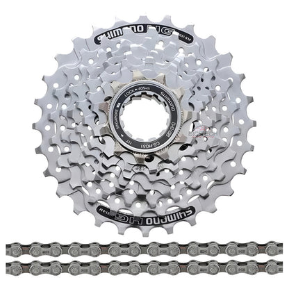 Combo 8 Vel. Shimano Pacha Hg51 11-32 + Cadena Hg40 Ruta/mtb Gris 11 32