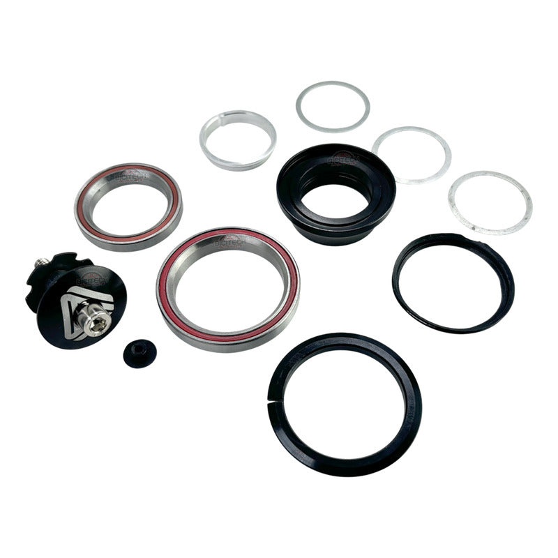 Juego Dirección Bicicleta Gw 1-1/8 Copas  Integrado Negro Plateado