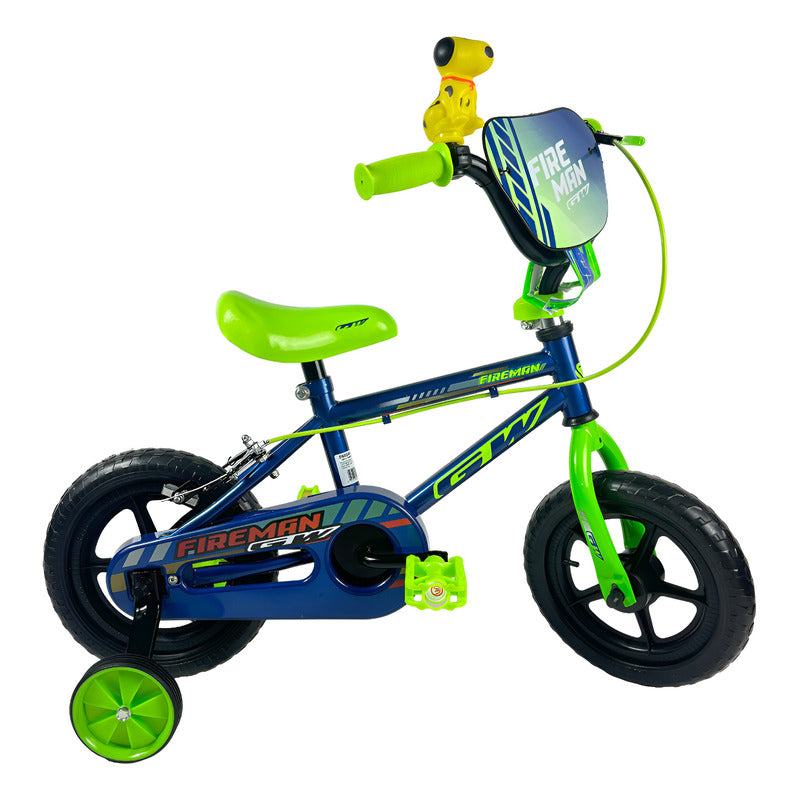 Bicicleta Bmx Niño Niña Rin 12 Gw Fireman Ruedas Auxiliares