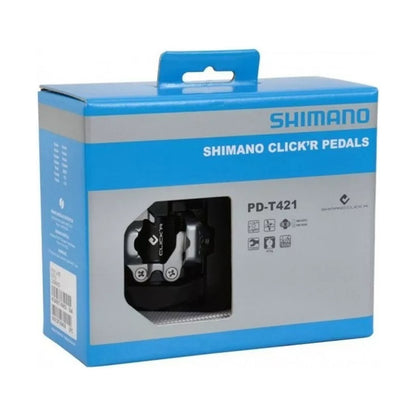 Pedales Doble Propósito Shimano T421 Clickr Con Calas Mtb Color Negro Nocturno