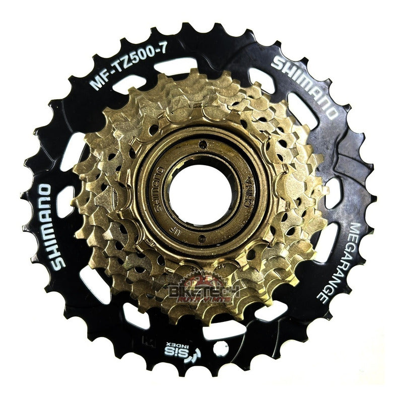 Pacha 7 Velocidades Shimano Tz500 Mega Range De Rosca Mtb Negro 14 34