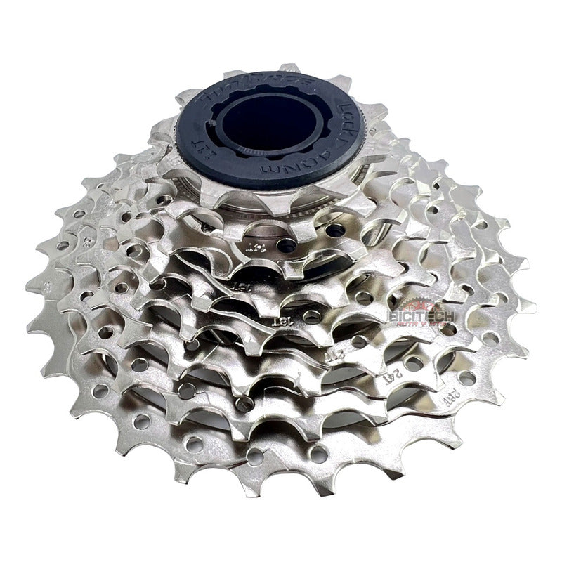 Combo Ruta 8v Pacha Sunrace 11-28 Cassette + Cadena Kmc X8 Plateado 11 28