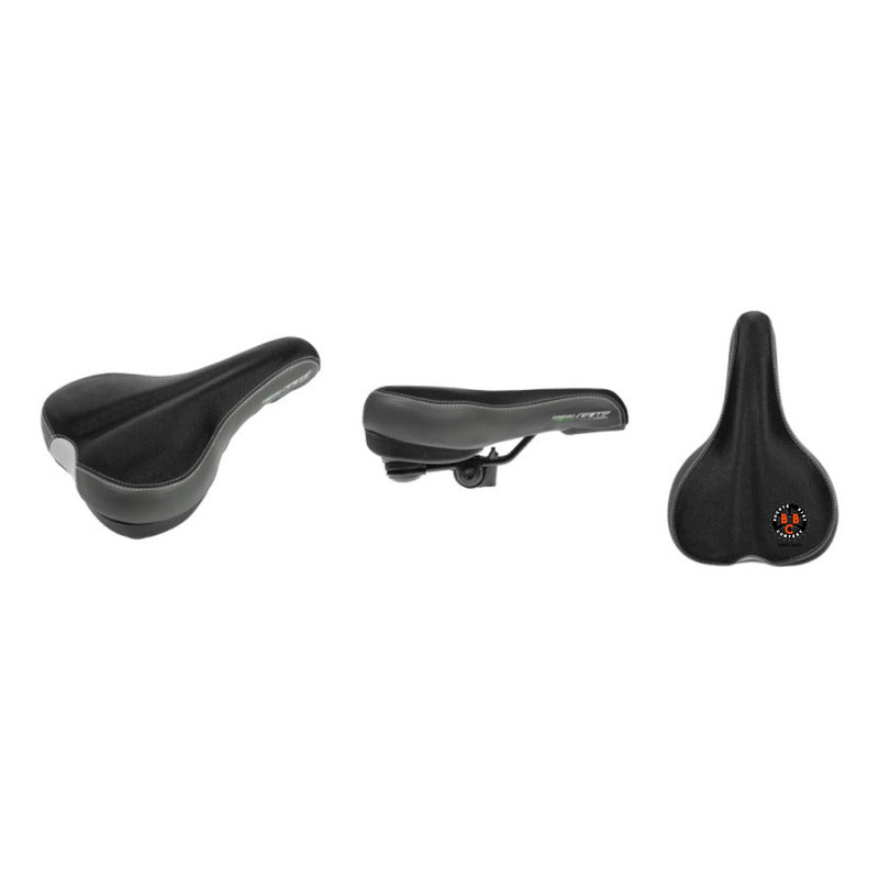 Silla De Bicicleta En Gel Confort Plus Gw Ancho 170 Mm Color Gris Con Negro Largo 260 Mm