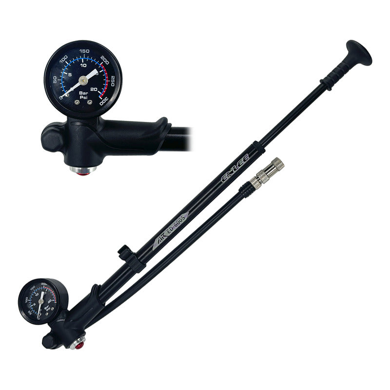 Bomba Inflador Para Suspensión Enlee 300 Psi Manómetro Negro
