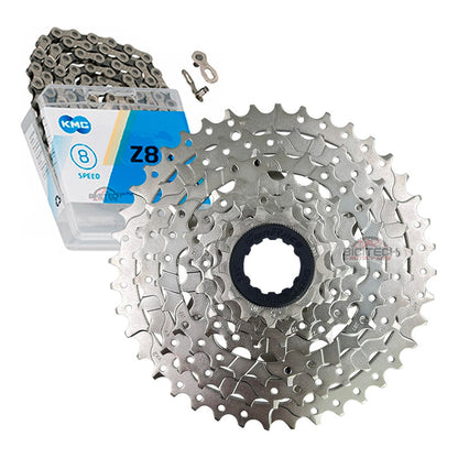 Pacha 8 Velocidades Sunrace M68 11-40 Mtb+ Cadena Kmc Z8 Plateado