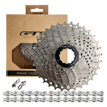 Pacha Cassette 11v Gw 11-32 + Cadenilla Shimano Hg601 Ruta - Cromado - 11 - 32