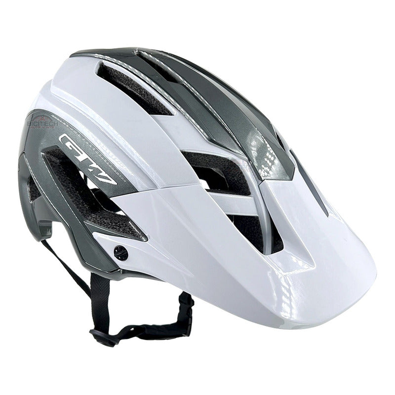 Casco Bicicleta Gw E3 Enduro Mtb Blanco Plateado Blanco/plateado