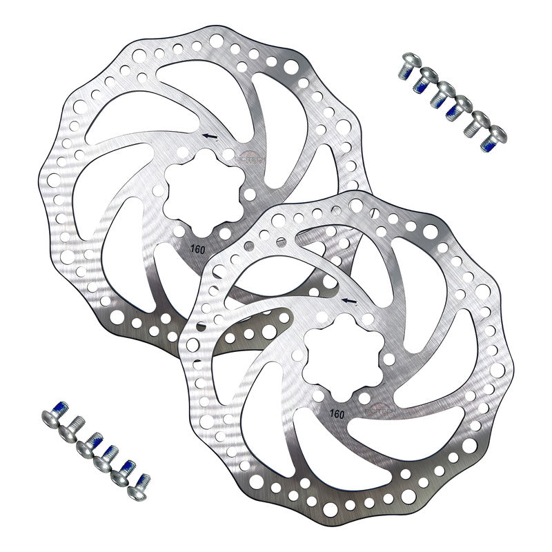 2 Discos Rotor Comp Shimano 160mm 6 Tornillos Pernos Gris