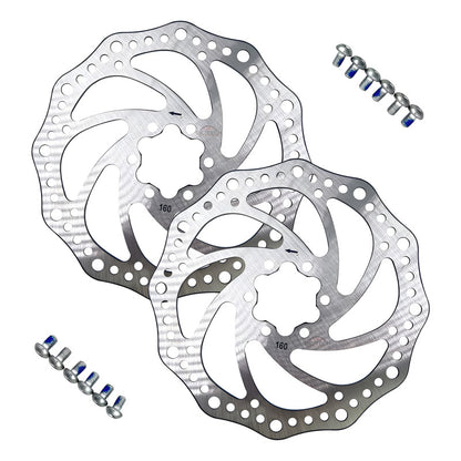 2 Discos Rotor Comp Shimano 160mm 6 Tornillos Pernos Gris