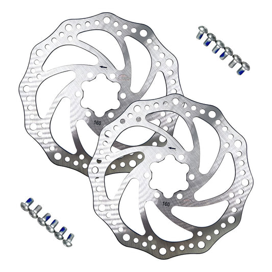 2 Discos Rotor Comp Shimano 160mm 6 Tornillos Pernos Gris