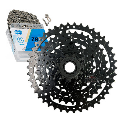 Pacha 8 Velocidades Sunrace M680. 11-42 + Cadena Kmc Z8 Mtb Negro 11 42