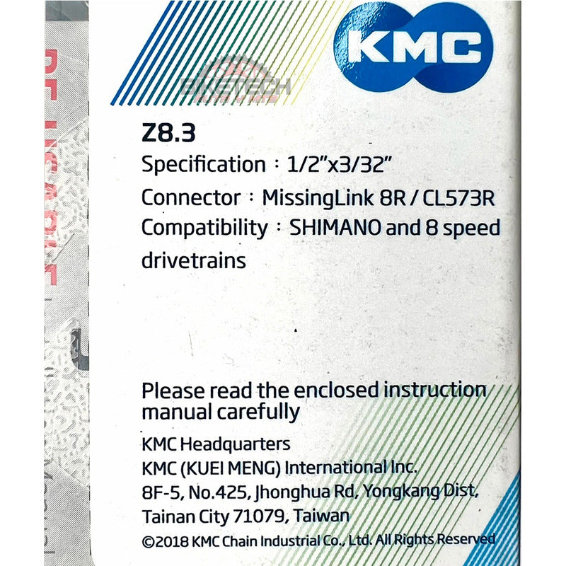 Cadena Kmc Z8 8v Cadenilla Bicicleta 6 7 8 Velocidades Gris