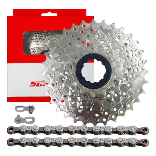 Pacha 8 Velocidades Sunrace M66. 11-32 + Cadena Kmc Z8 11 32 Plateado