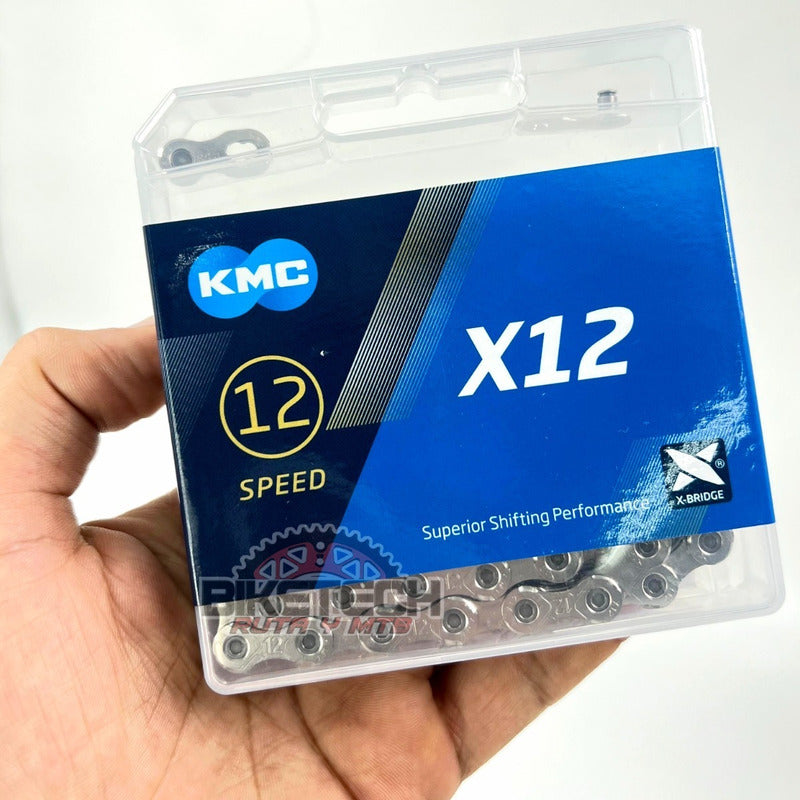 Cadenilla Kmc 12v Plateada X12 Compatible Shimano Y Sram Cromada