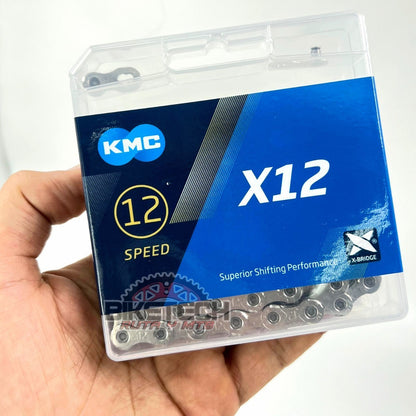 Cadenilla Kmc 12v Plateada X12 Compatible Shimano Y Sram Cromada