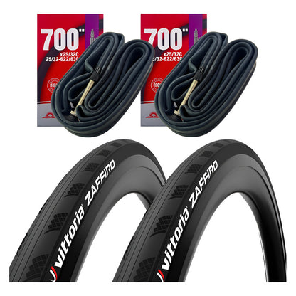 Kit Llantas Vittoria Zaffiro 700x25 + Neumáticos Ruta Negro