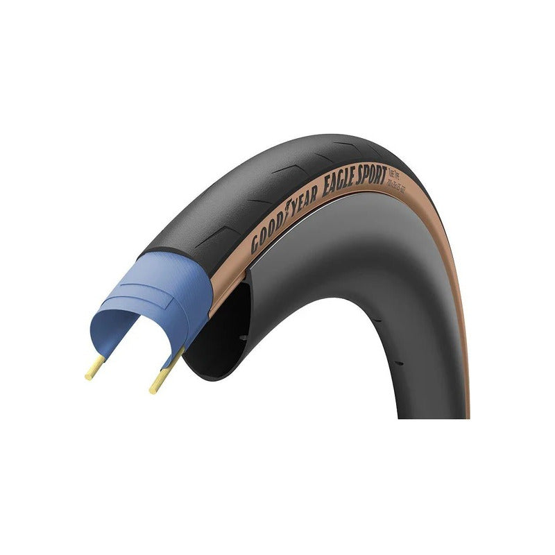 2 Llantas Plegab Cara Café Ruta Good Year Eagle Sport 700x25 Marrón