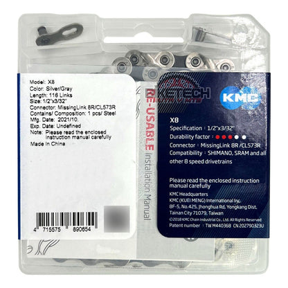 Combo 8 Vel. Pacha Shimano Hg51 11-32 Cadena Kmc X8 Ciclismo Gris 11 32