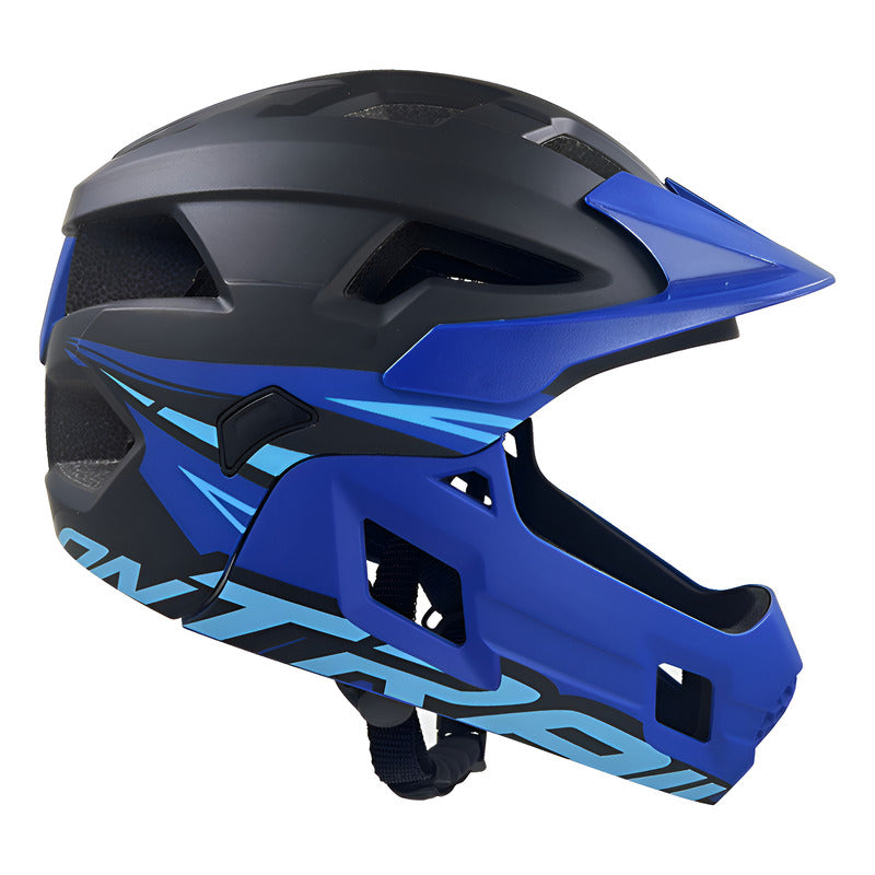 Casco Para Niños Ontrail Racer Negro Azul M Bicicross Negro/azul