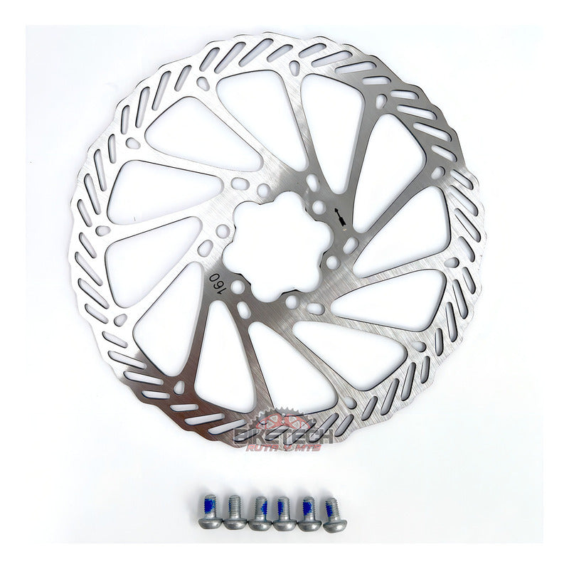 Disco Freno Tektro 160mm Flow 6 Tornillos Compatible Shimano Sram Plateado