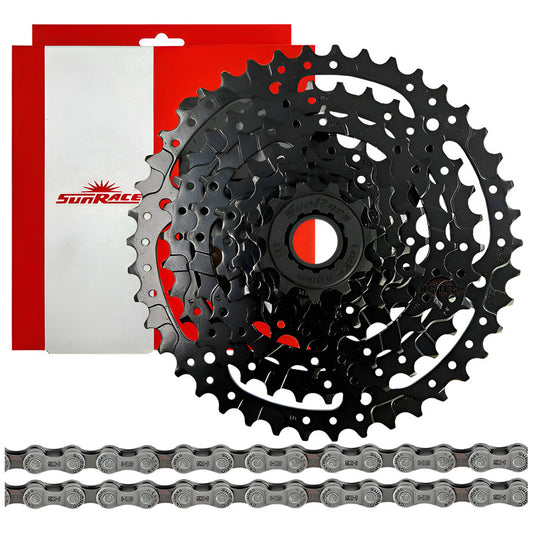Combo 8v Pacha Sunrace M680. 11-42 + Cadena Shimano Hg40 Mtb Negro 11 42