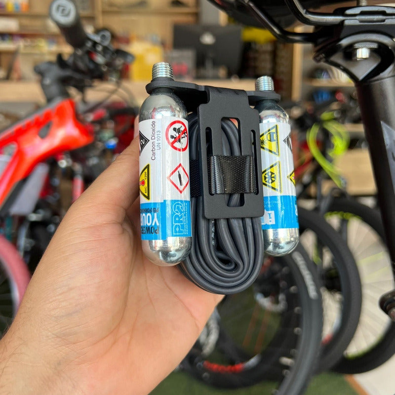 Montura De Sillín Para Inflador Co2 Pipetas Y Neumático Negro