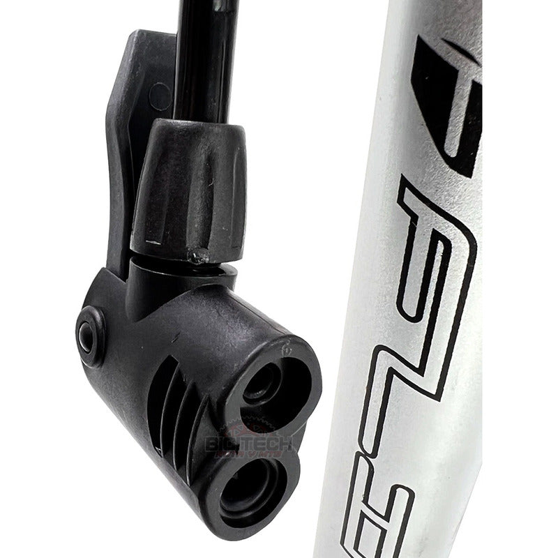 Bomba Inflador Aire Gw Moto Y Bicicleta 120 Psi Ruta Y Mtb Plateado